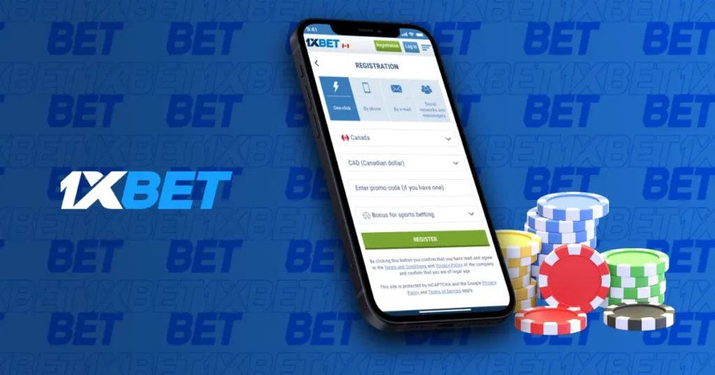 Registration with mobile app at 1xBet Singapore