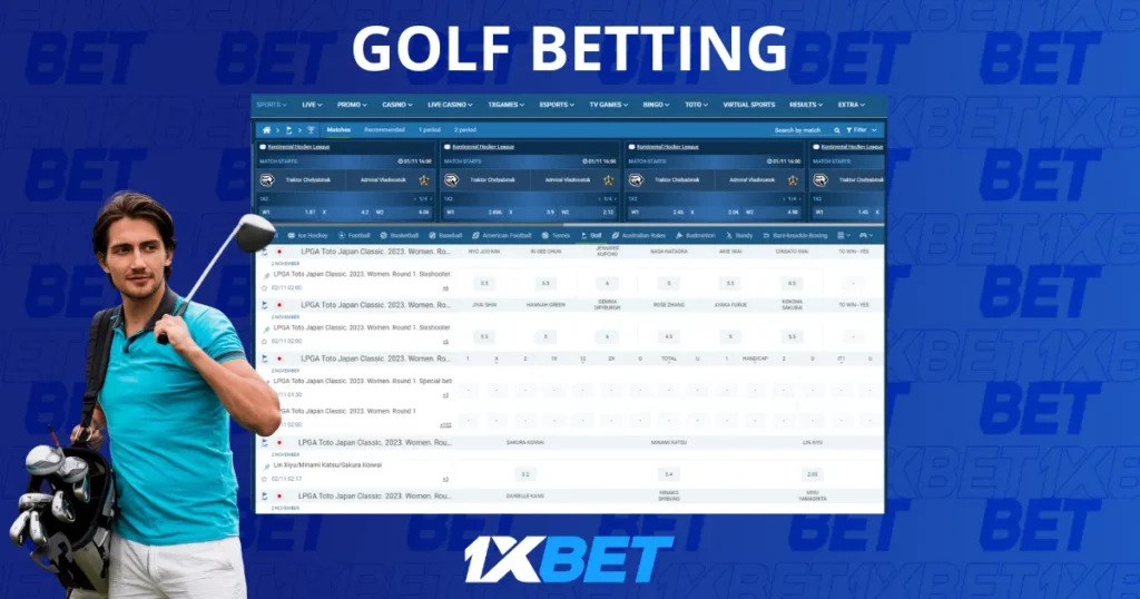 Online Betting on Golf at 1xBet Singapore